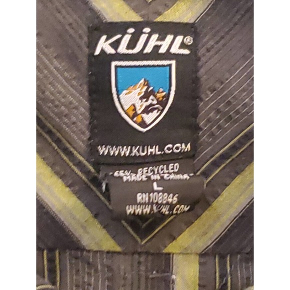 Kuhl Response Short Sleeve Button Down Shirt Sz L, Mens Pinstripe Gray Green Tan - Picture 5 of 8